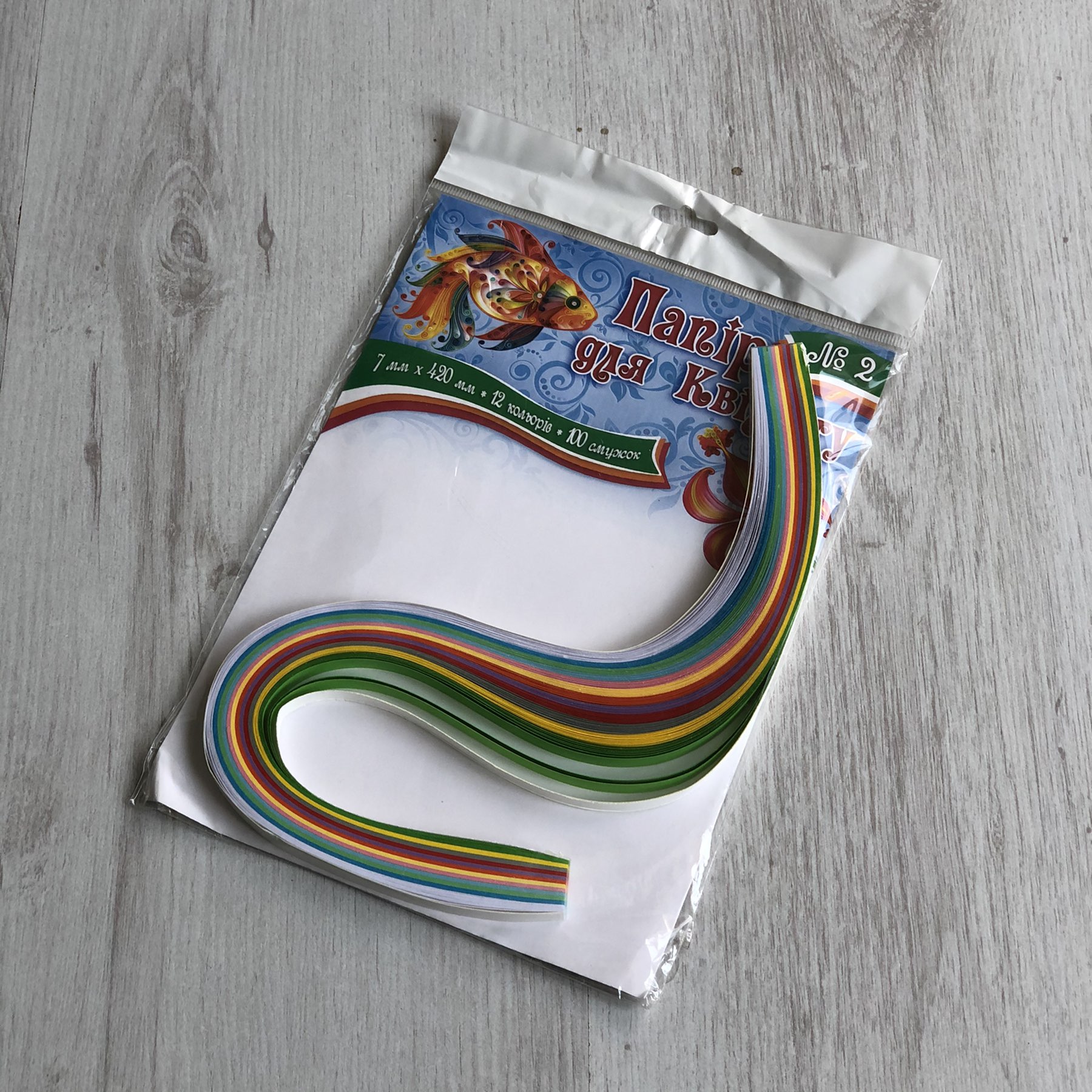 Папір кольоровий для КВІЛІНГУ №2, 12 кол.