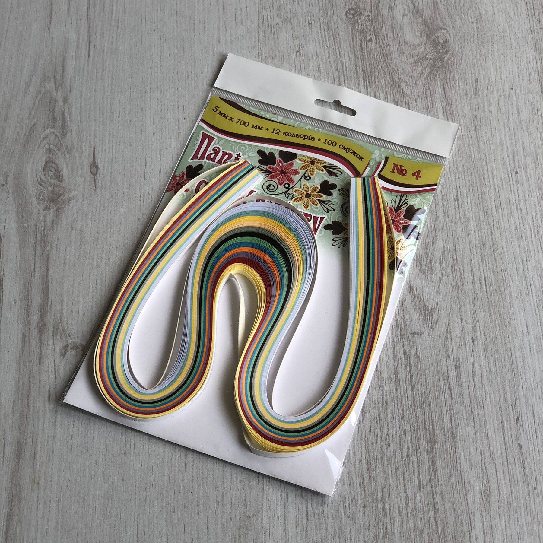 Папір кольоровий для КВІЛІНГУ №4, 12 кол.